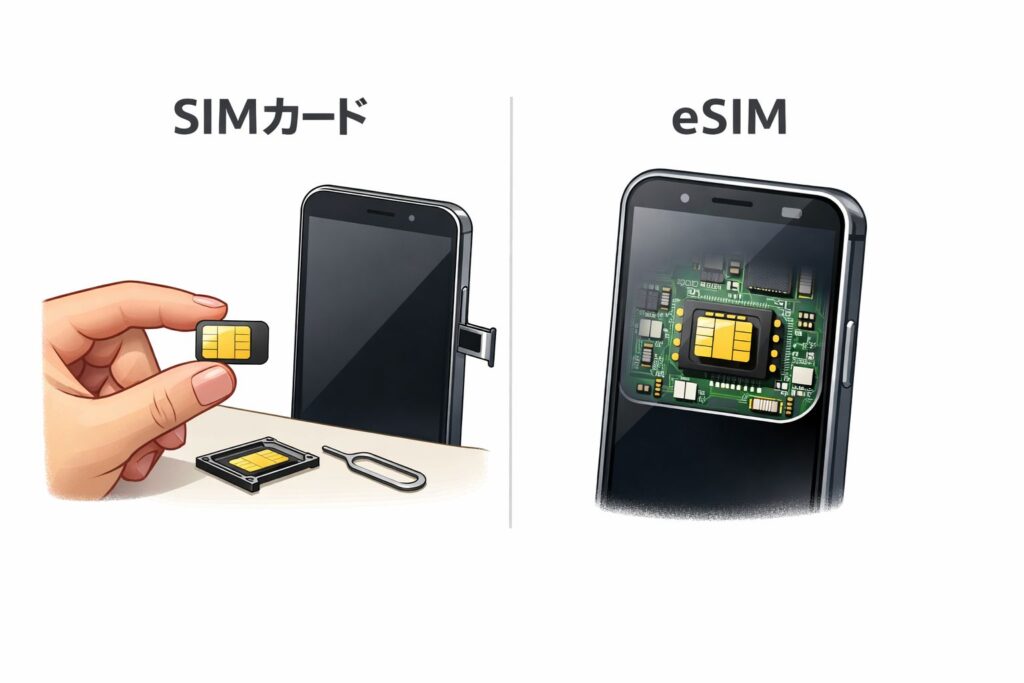 SIMカードとeSIMの違い