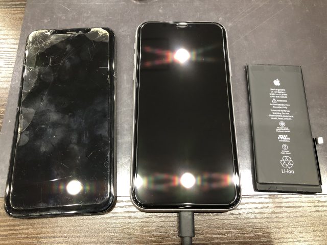 iPhone修理　iPhone11　画面交換修理　バッテリー交換修理