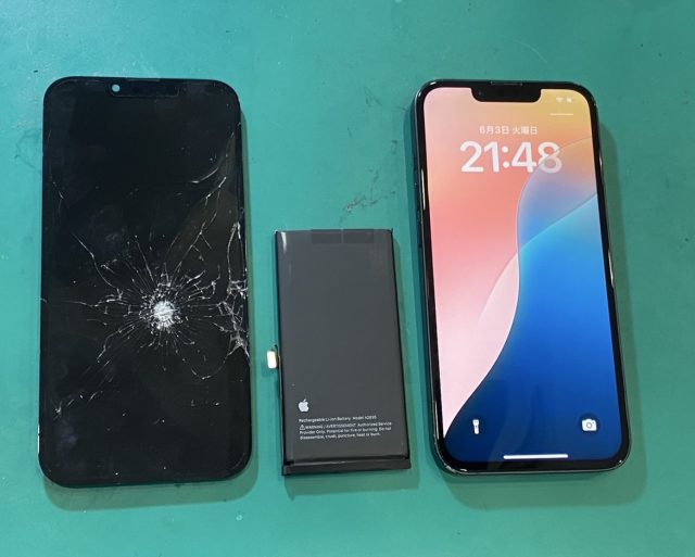 iPhone13　画面・バッテリー交換