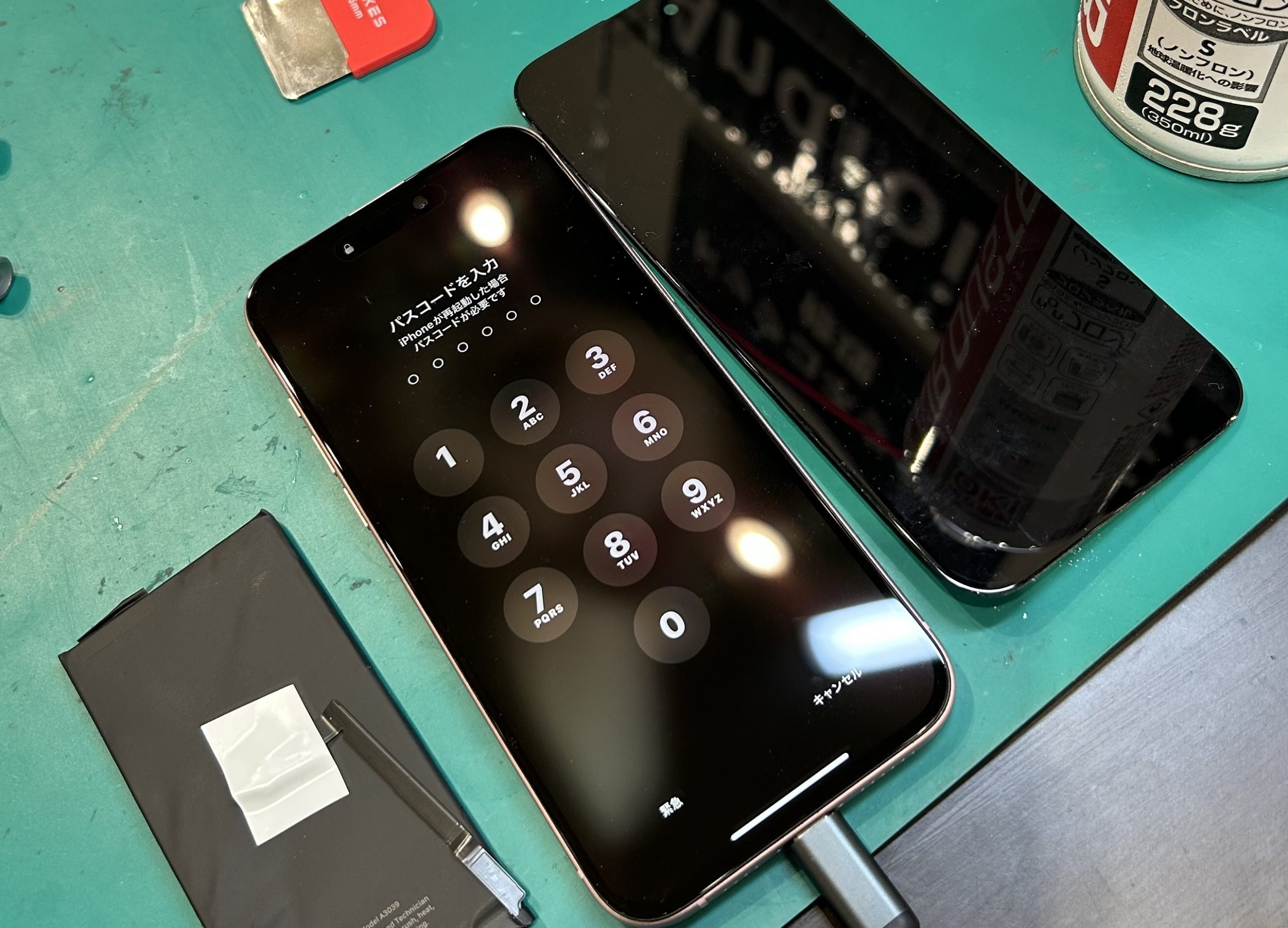 iPhone15Plus水没復旧作業